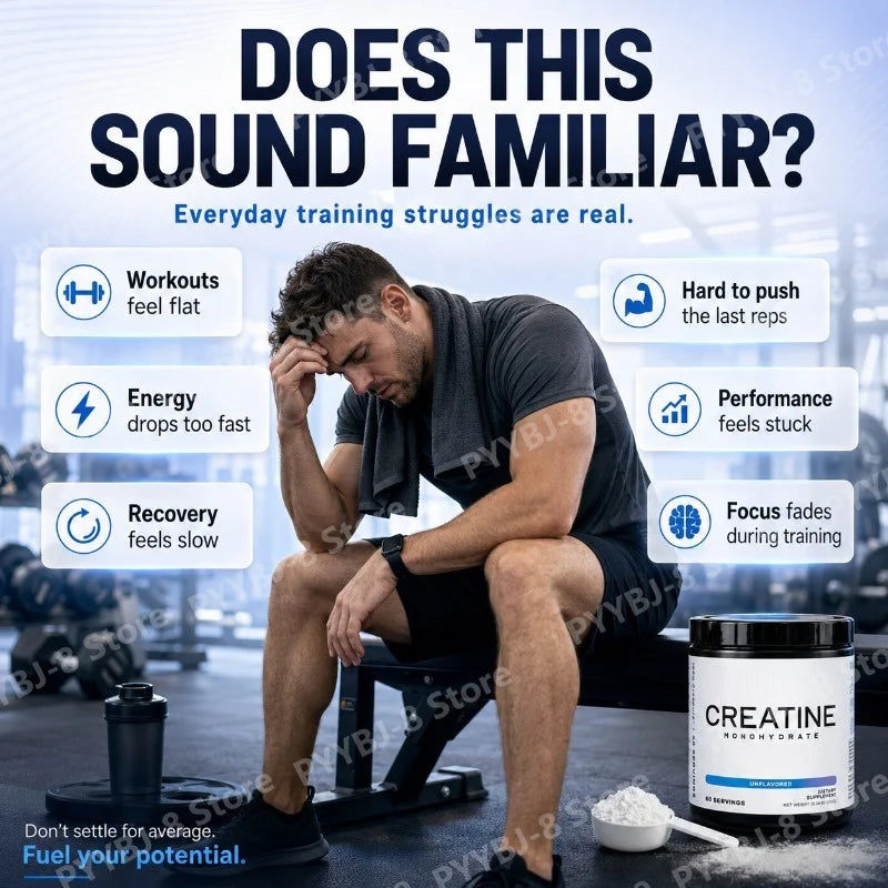Creatine Powder 300g Supplement with 5000mg Creatine Monohydrate Help Build Muscles and Increase Energy — Unflavored Gluten Free