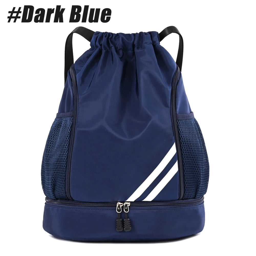 1Pcs Drawstring Sports Backpack for Gym Fitness with Separate Shoes Compartment for Basketball Running Cycling Camping Men Women