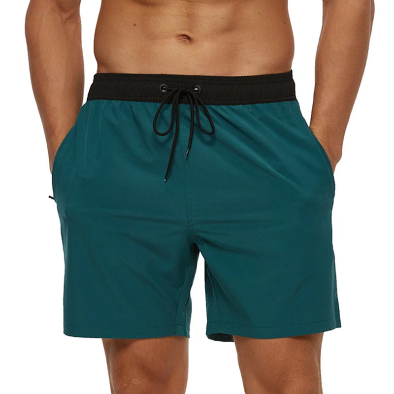 Datifer Brand 2026 Summer Gym Mens Shorts Classic Polyester Mesh Liner Side Pockets Quick Dry Beach Bermudas Masculina Swimsuits