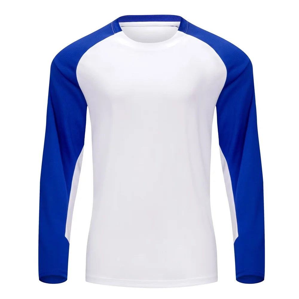 Dry Fit Plus Size Sports T-shirt for Men Kids Rash Guard Long Sleeve Sportswear Breathable Running Gym Football Shirt Jersey