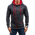 New Men's Leisure Sports Hoodies Autumn Winter Fashion Zipper Pockets Sweatshirts Harajuku Streetwear Male Hip Hop Hooded Coats