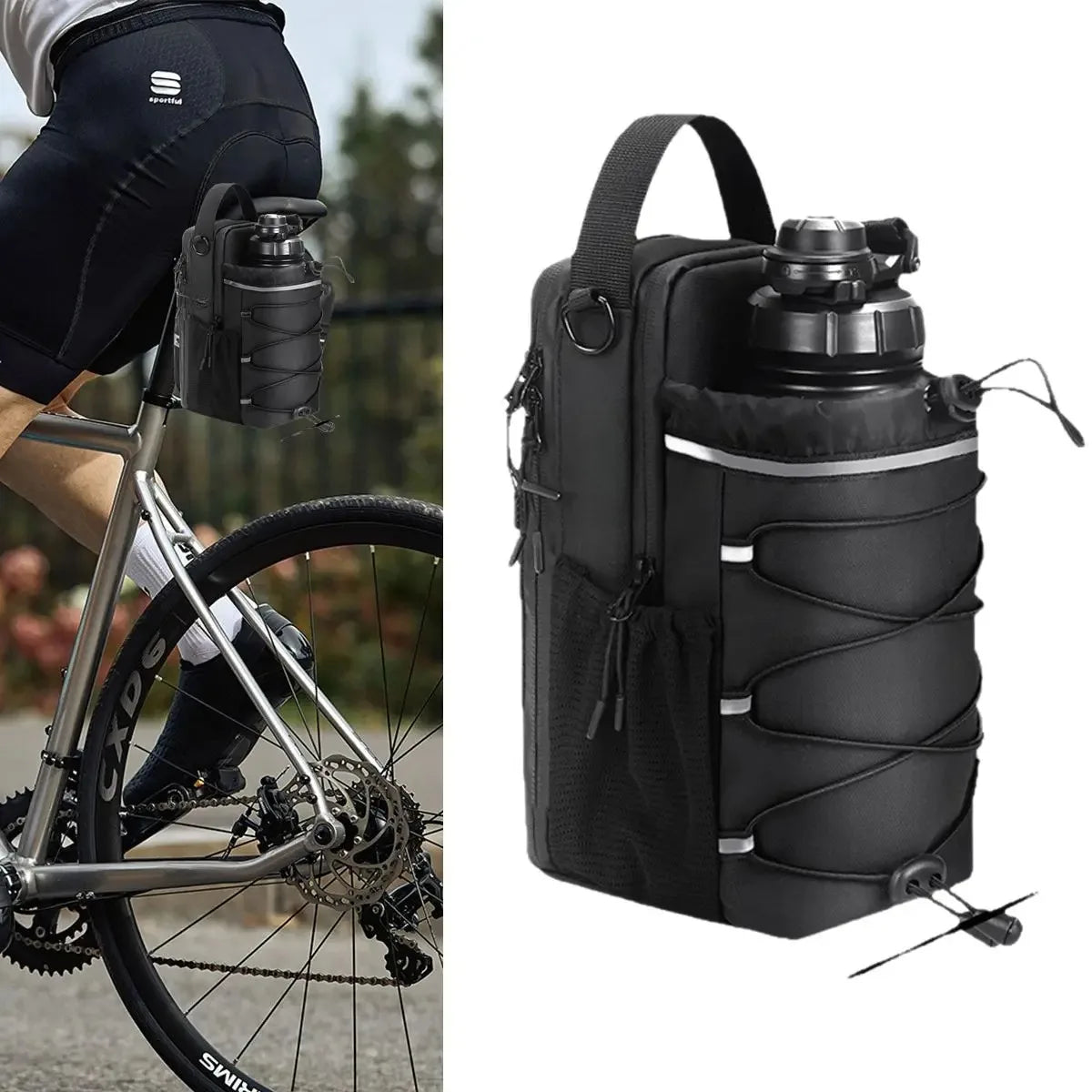 Magnetic Gym Bag for Men and Women – Sling Bottle with Magnetic Attachment | Water Bottle Holder, Gym Pouch, Crossbody Bag for T