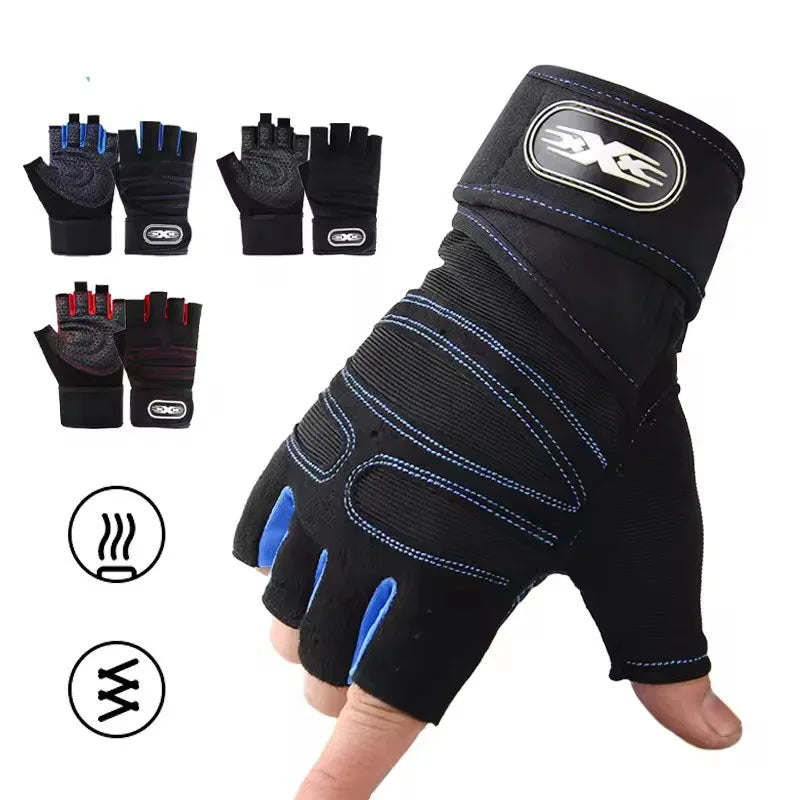Gym Gloves Weightlifting Wristbands Protective Gear Men's and Women's Fitness Training Exercise Cycling Gloves Shock Resistant